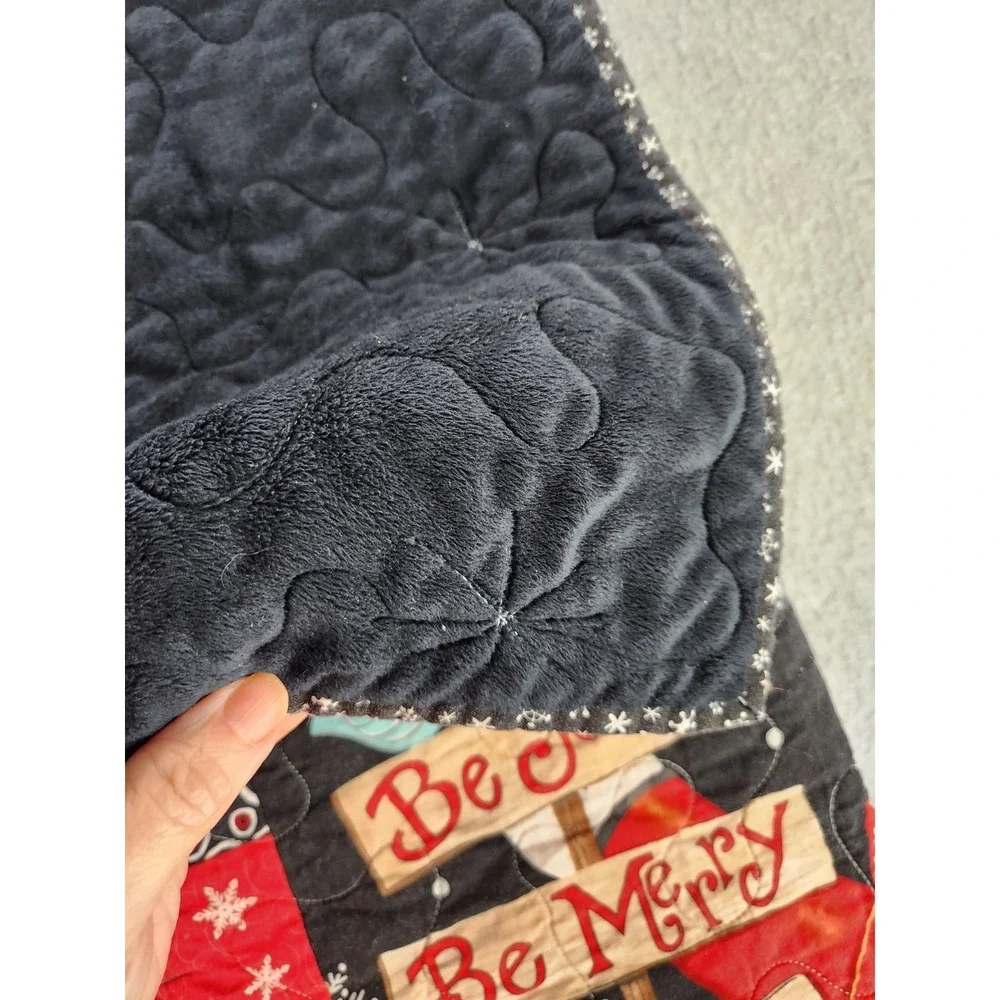 Vintage Christmas Snowman Holiday Cotton Patchwork Quilted‎ Throw Blanket 50x60
